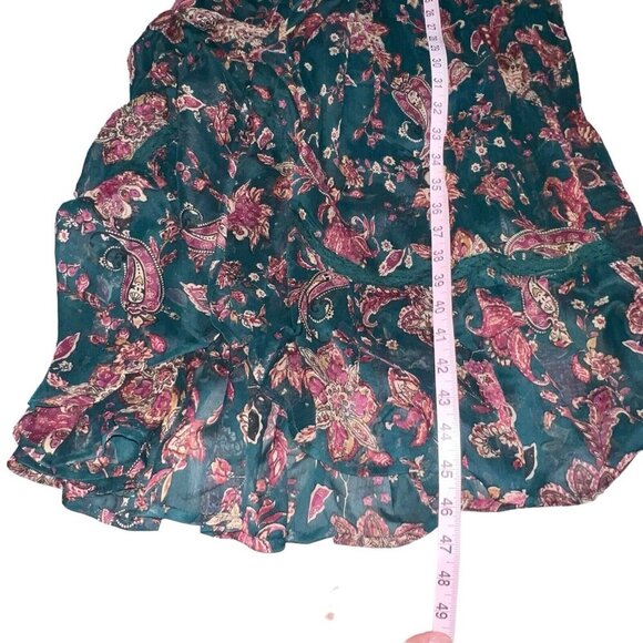 Band Of The Free Run The‎ World Pine Berry Paisley Empire Waist Midi Dress Small - Picture 11 of 12